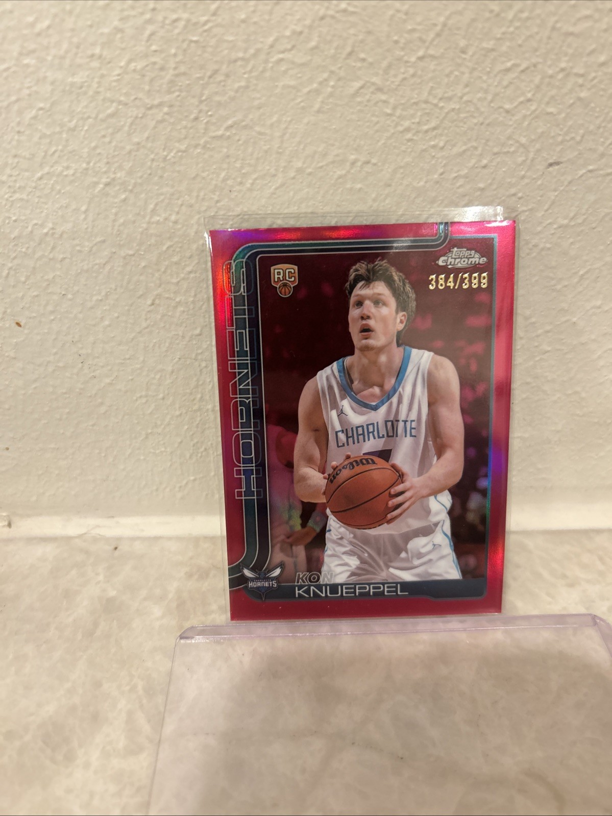 Kon Knueppel 2025 Topps Chrome #254 Magenta Refractor RC /399 Hornets