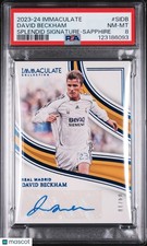 2023-24 Immaculate Splendid Signatures Auto David Beckham Sapphire /10 PSA 8