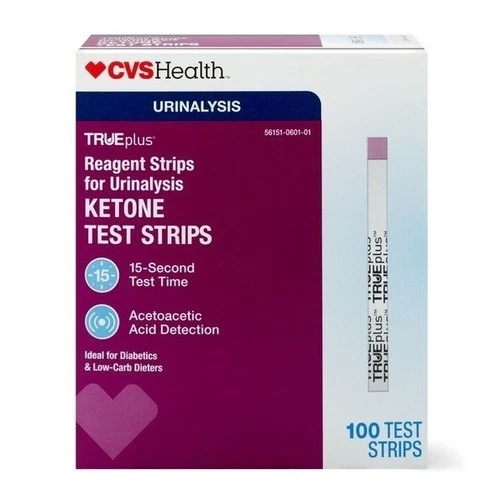 CVS Health Ketone Test Strips Urinalysis 100 Count New in Box Expred 2023 - product listing photo