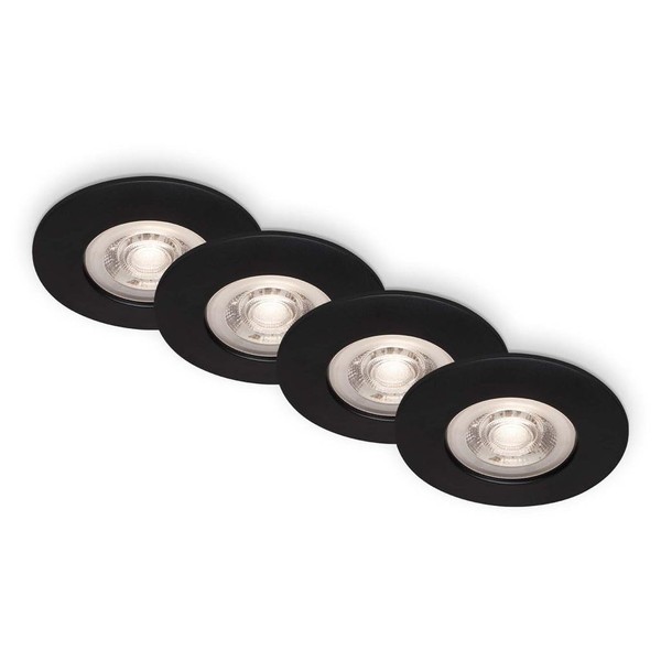Briloner 4Er Set LED Einbaustrahler 230V Warmweiß 4.9W 480Lm Deckenspots Schwarz-image