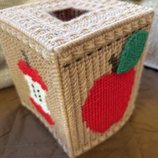 Handmade Vintage Canvas Apple Tissue Box Cover