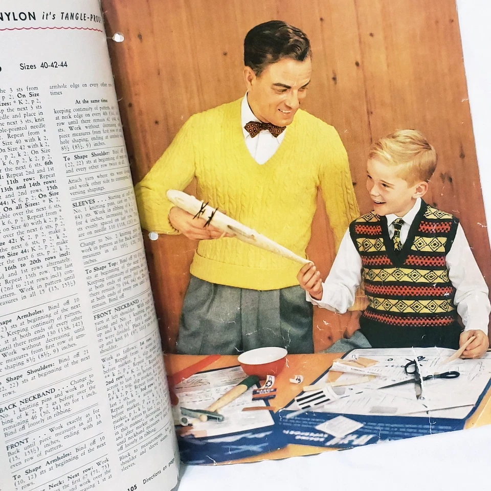 Chadwick's Knitting Pattern Booklet Nylon No 286  50s 1952 Sweater Socks Baby - Image 4 of 4