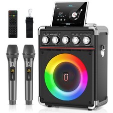 Karaoke Machine with 2 Microphones: Portable Karaoke Machine for Adults , Blu...