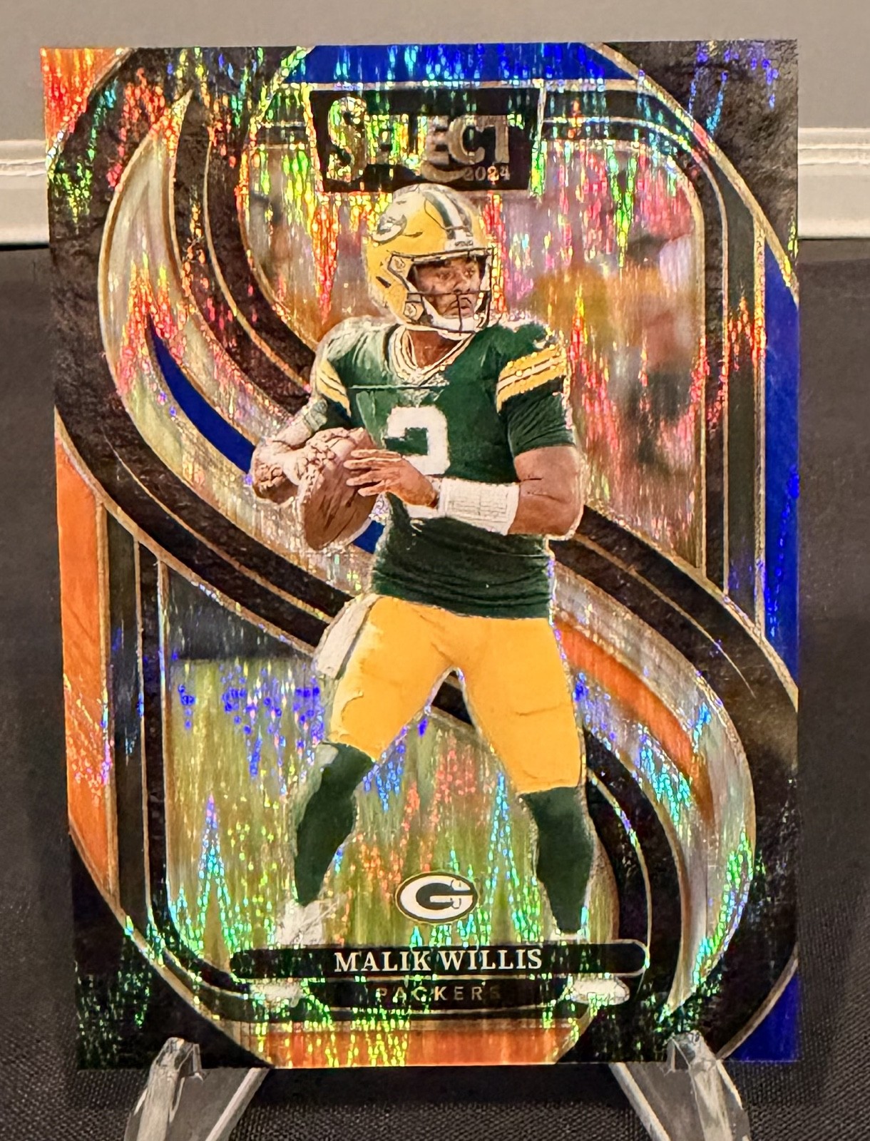 2024 Panini Select - Premier Level Malik Willis #180 Blue & Orange Shock /35
