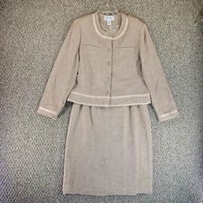Jones Wear 2 Piece Linen Jacket + Skirt Womens Jacket 16 Skirt 14 Long Sleeve