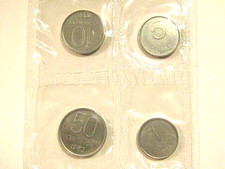 Argentina 1983 4 Coins 1,5,10,50 Centavos Bu Sealed Coin Set
