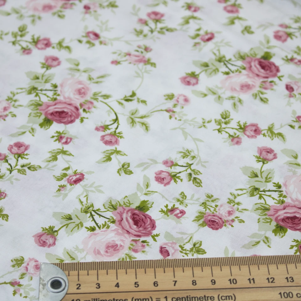 Baumwollstoff Meterware "Rose" Blumen Stoff 240cm Breite Baumwolle ab 50cm - Bild 3 von 4