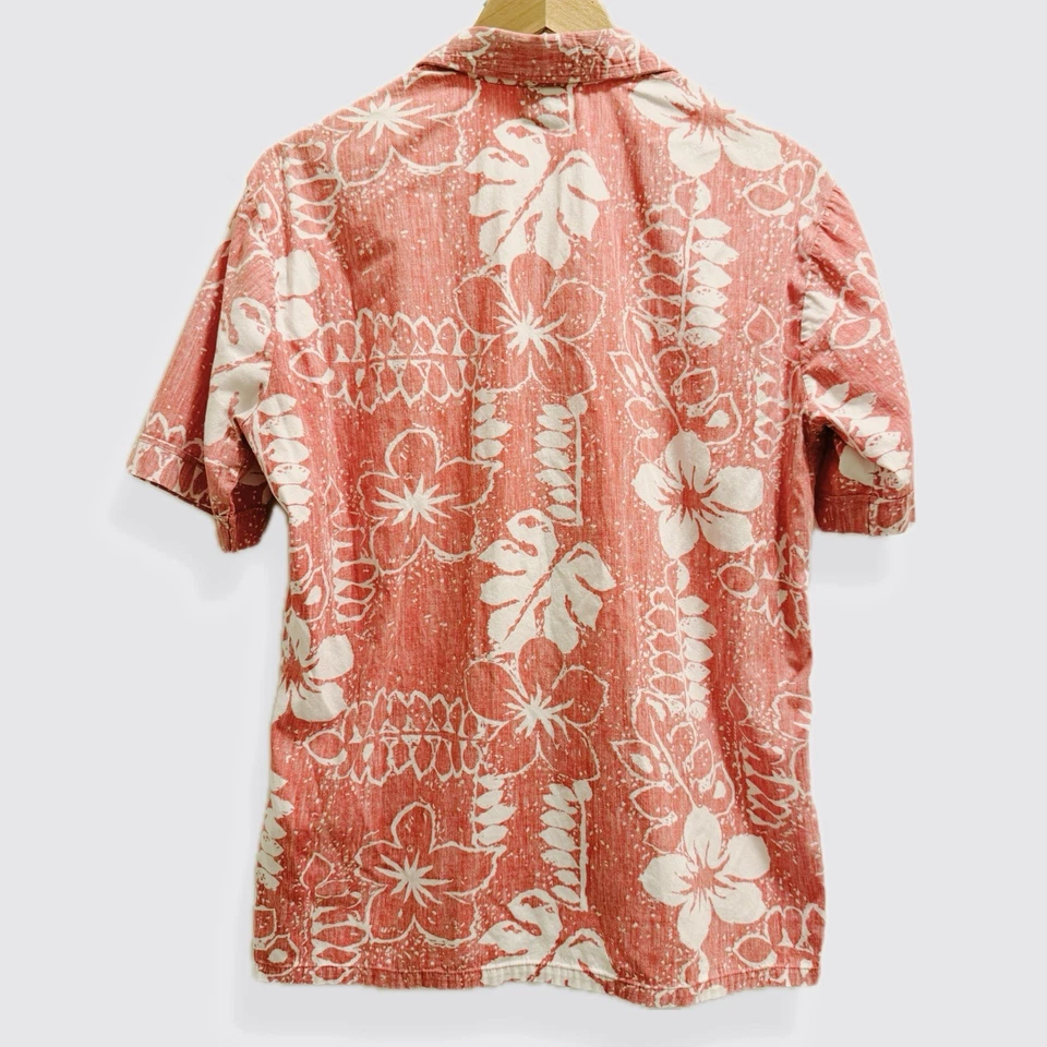 Винтажная РЕДКАЯ GM ЗАПЧАСТИ гавайская рубашка сделано в США цветочный узор красный 70-х - Изображение 2 из 4