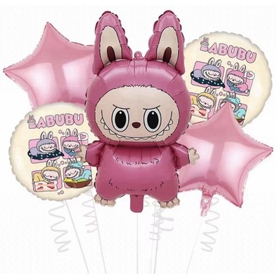 LABUB BALLOONS PARTY SUPPLIES BIRTHDAY DECORATION BALLOONS FOIL LATEX 6 Pcs