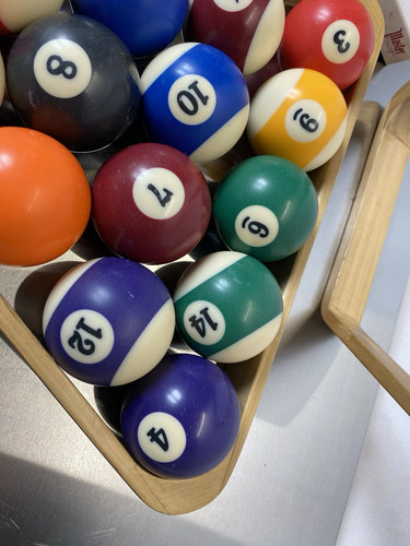 Vintage Billiard Pool Balls Approximately 2 1/8” Full Set W/Racks Que Ball-FS! - Picture 4 of 10