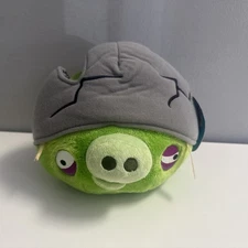 Angry Birds Plush 5" NO SOUND Corporal Pig Cracked Helmet Bad Piggies NWT
