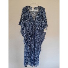 Michael Kors Women's Animal Print Tide Blue Swim Cover Up Size M/L 17
