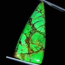17.70Cts Lab-Created Green Copper Turquoise Fancy Cabochon 14X34X5MM