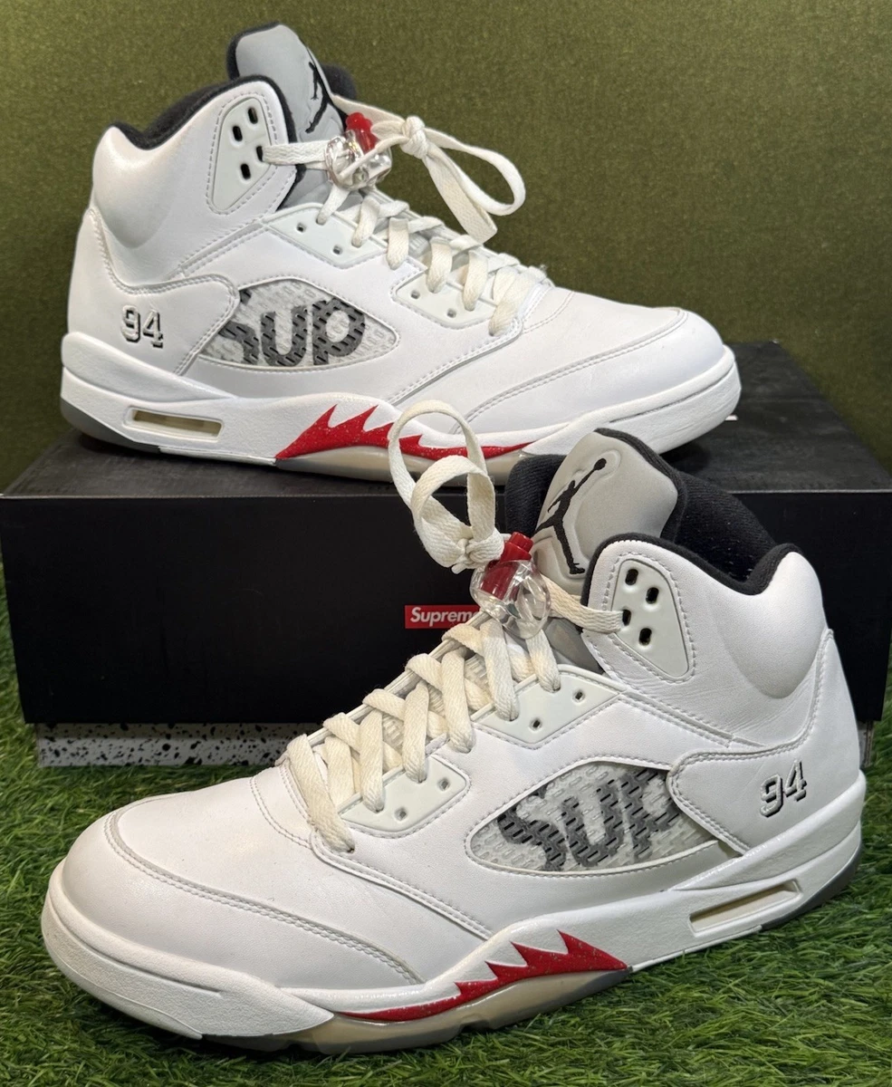 Supreme x Air Jordan 5 Retro White for Sale | Authenticity