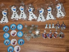 Huge FROZEN Jewelry Bulk Lot Keychains Pendants Snowflake Charms Elsa Anna Olaf