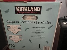 Kirkland Signature Diapers Size 1 Up to 14 lbs 192 Count White Unisex 0.26 per diaper