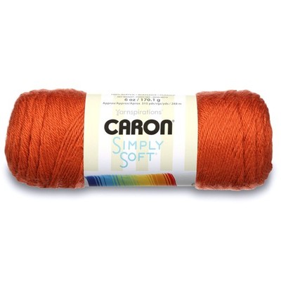 Caron Simply Soft Solids Yarn, 6oz, Gauge 4 Medium, 100% acrylic - Pumpkin - ...