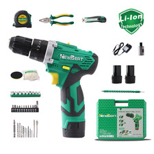All-in-One 12V Cordless Drill Tool Box Set with 2 Batteries  Repair Tools