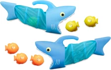 Sunny Patch Spark Shark Fish Hunt Pool Game with 2 Nets and 6 Fish to Catch