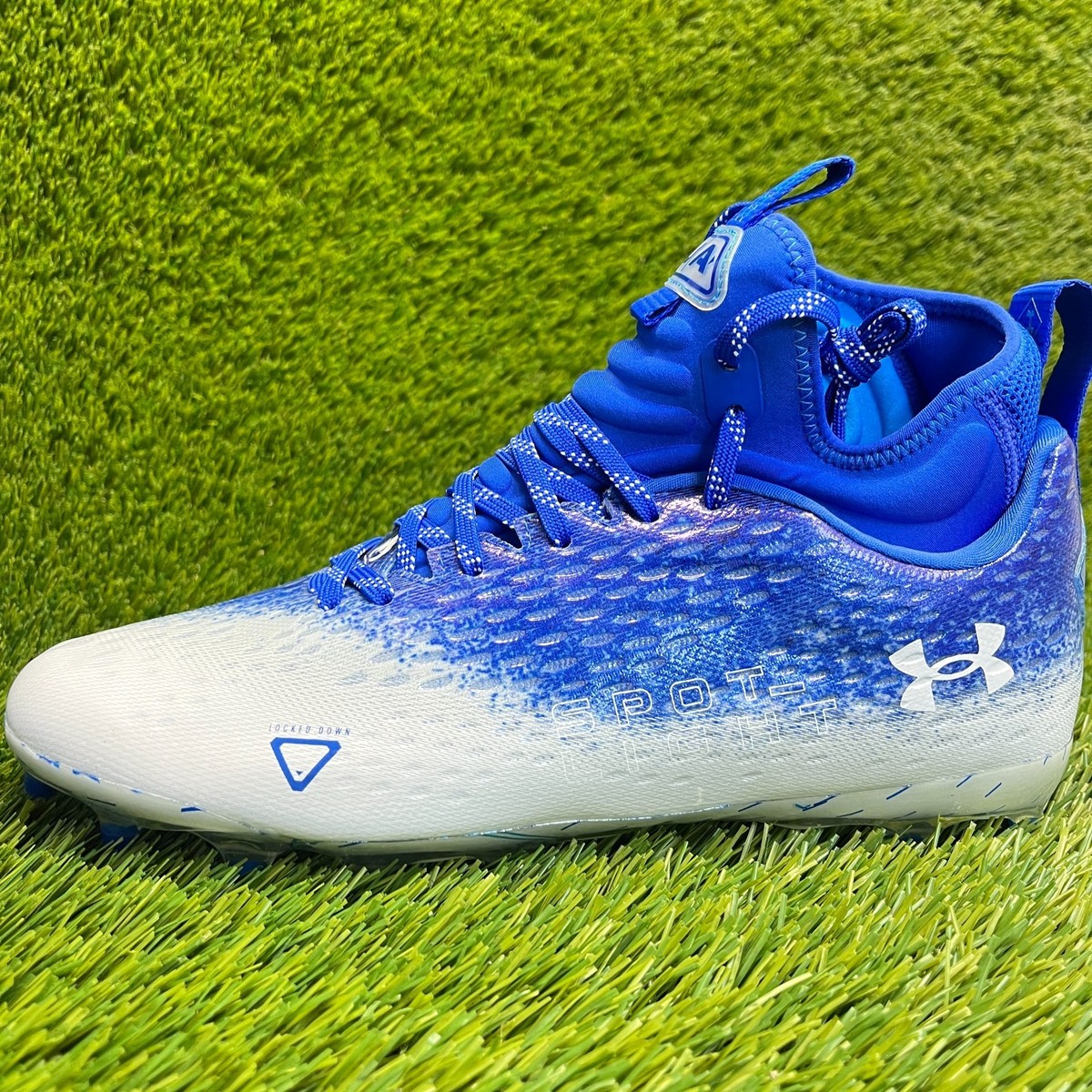 Under Armour Spotlight Lux MC 2.0 Mens Size 9.5 Blue White