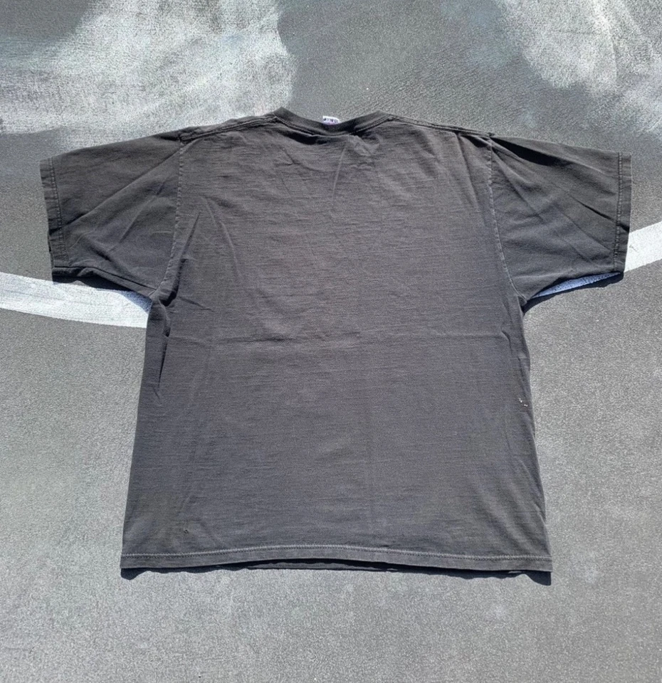 复古液体蓝色芝加哥熊 T 恤 90 年代美国制造黑色罕见 — 第 3/4 张图片