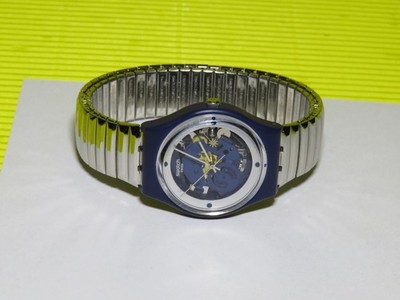 Sklett Swatch von 2015 mit silberfarbigem Flexarmband in NEU aber OHNE Schachtel