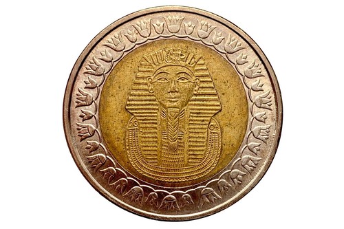 Egypt KING TUT Bi-Metallic Egyptian One Pound Coin in Good Condition US Seller