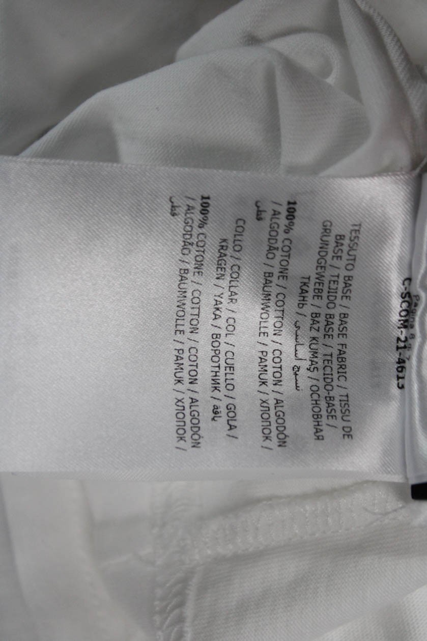 Moncler Mens White Graphic Cotton Crew Neck Designer T-Shirt Size L thumbnail 14