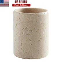Faux Stone Toothbrush Holder Elegant Organizer Bathroom Countertop Space Saving