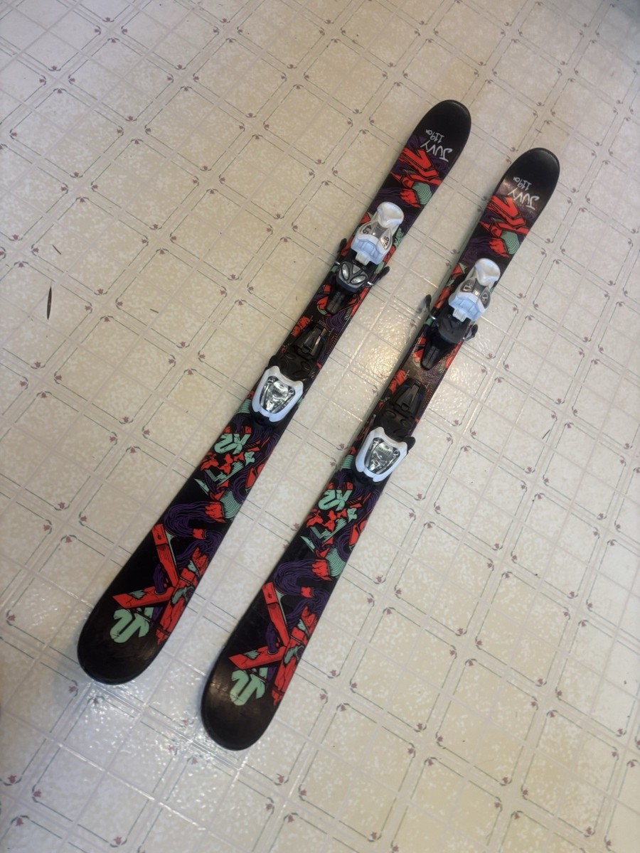 K2 JUVY TWIN TIP YOUTH /KIDS SKIS 119cm w MARKER 7.0 ADJUSTABLE