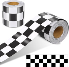 65 Feet Bulletin Board Borders, Checkered Flag Decorative Bulletin Border, Road
