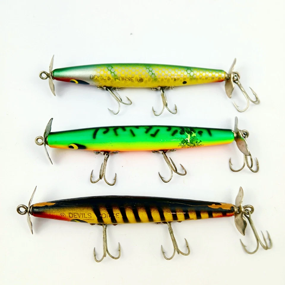 Lote 3 Señuelos Superficie Smithwick DEVILS HORSE De Colección Multicolor 4" Mods BUENO Foto 2 de 4