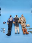 Vintage 12"  GI JOE Military Action Figures 90s - Lot of 3 With Accessories