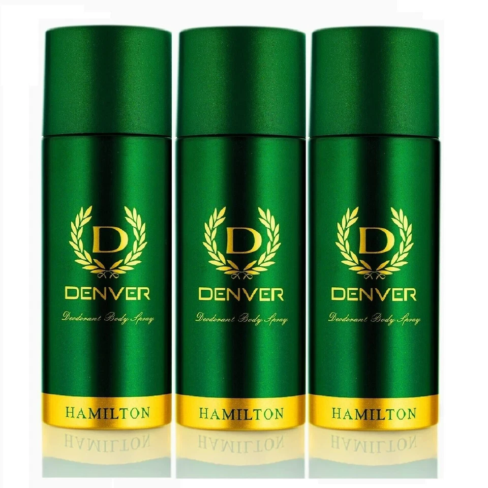 DENVER Hamilton Deodorant Body Spray Long Lasting Deo Fragrance 165 ML Pack Of 3