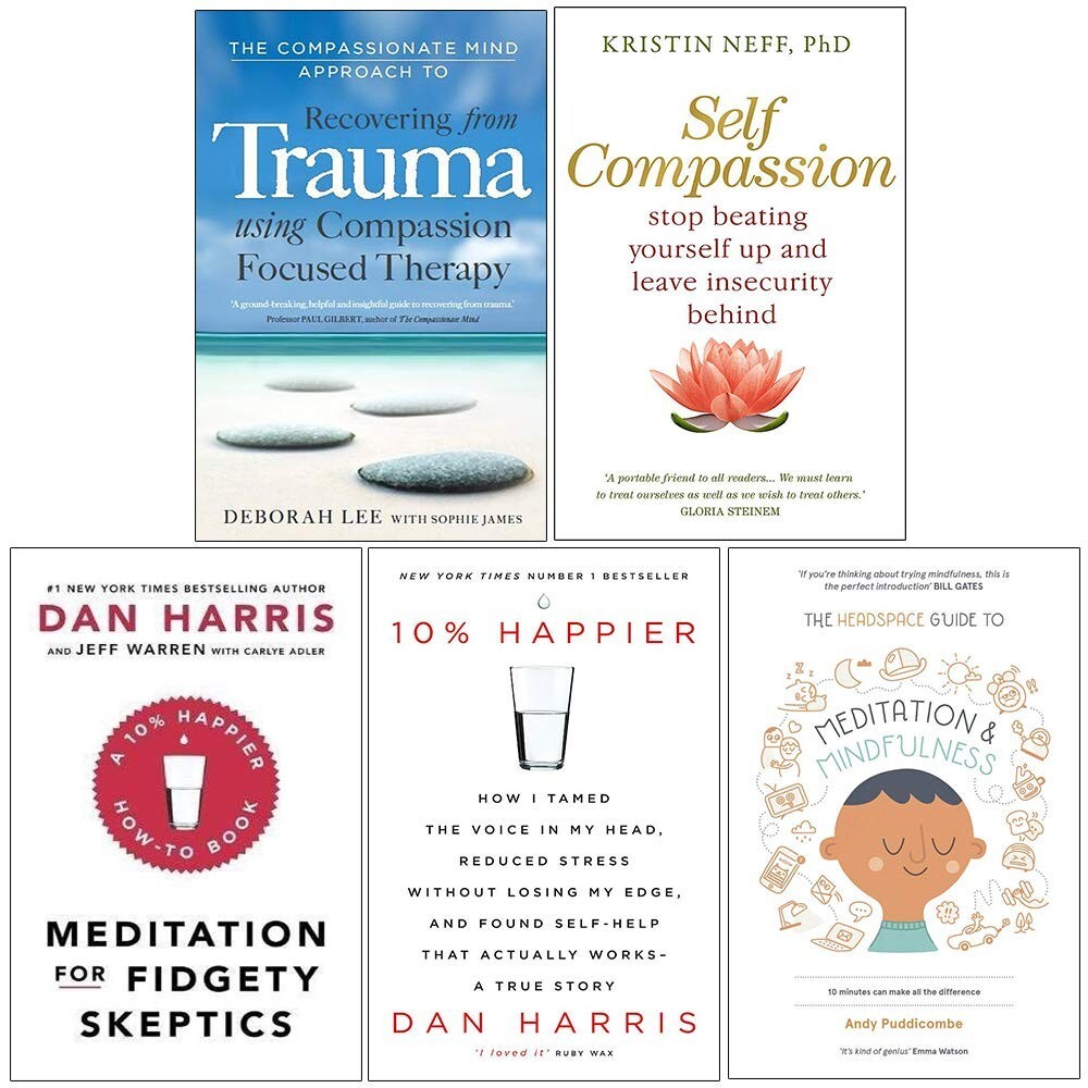 Trauma,Self Compassion,Fidgety Skeptics,10% Happier,Mindfulnes,Meditation 5 Book