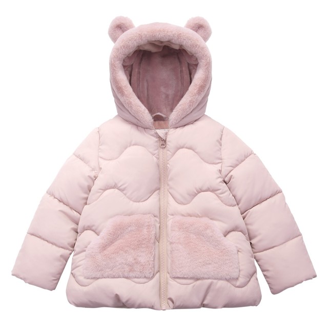 Rokka&Rolla Toddler Girls' Mini Fur Lined Puffer Coat