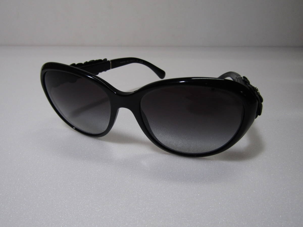 シャネルサングラス5316 CHANEL Sunglasses 5316-Q Side Leather Camellia Coco Mark Black