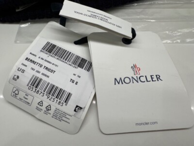 Moncler BERRETTO TRICOT Wool Beanie Ribbed NAVY BLUE SMALL Men's