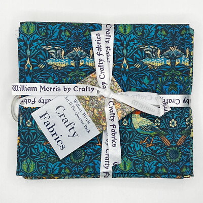 Fat Quarter Konvolut - William Morris - Baumwoll Perkal Stoff 4 Designs - 2er Pack