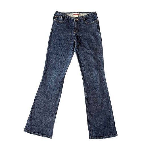 Vintage Y2K No Waist Flare Jeans Low Rise Gr. 7 Z Cavaricci Dark Wash