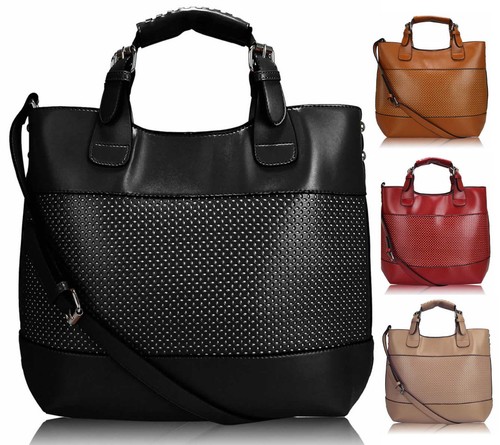 ladies leather style designer celebrity bucket tote shopper bag
