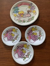 Vintage 1970s Ohio Art Sunshine Miss Pink Rainbow Tin Dishes Rare HTF 4 Pieces