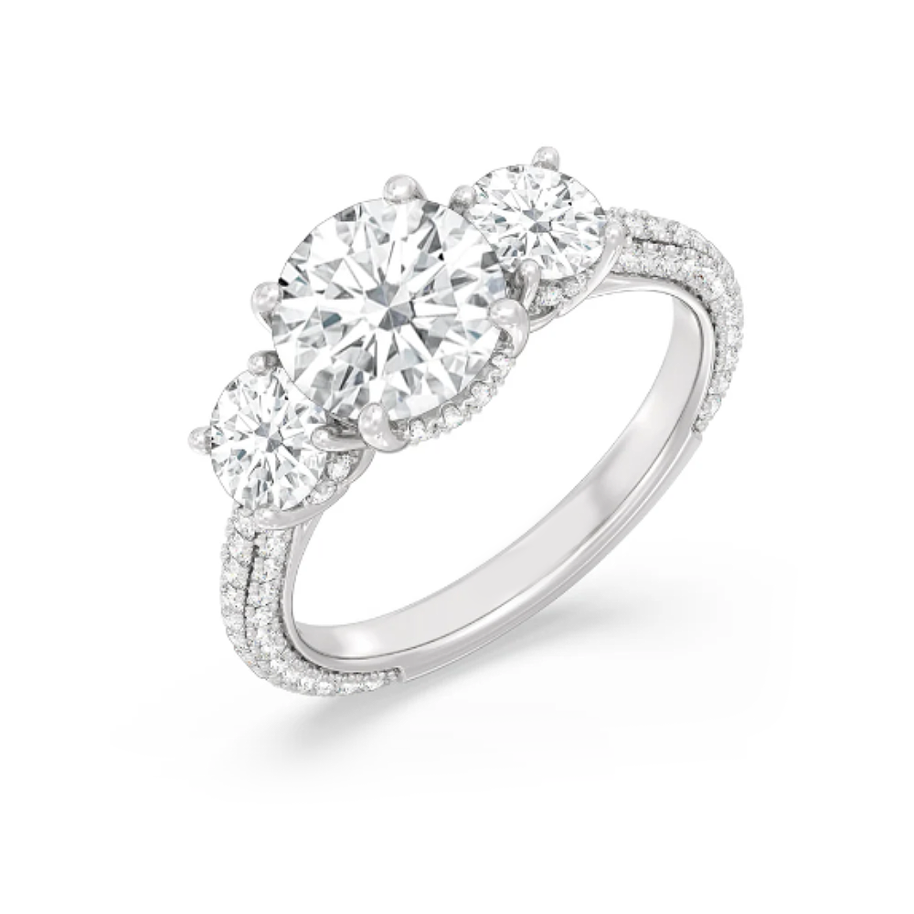 Platinum Wedding Band Diamond Lab Grown Round 3.5 Carat IGI E F VS-image