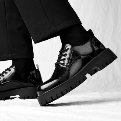 Moccasins Mens Shoes Business Lace Up Casual Ankle Boots Round Toe New 2025