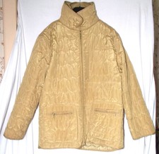 2 In 1 Beige Quilted Jacket Coat Size Uk 16 18* W Zipped Liner Removable By Tcm