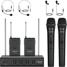 Wireless Microphone System, Phenyx Pro 4-channel Vhf Wireless Microphone Set Wit