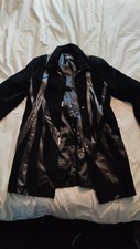 Black Faux Leather Jacket Punk/goth Style With Zip And Buckles