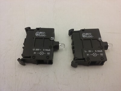 EATON/MOELLER M22-LEDC-W LIGHT BLOCK WHITE LED 12-30V AC/DC (LOT OF 2) NNB