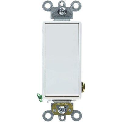 Leviton 5621-2WS 20 Amp, 120/277 Volt, Decora Plus Rocker Single-Pole AC Quiet