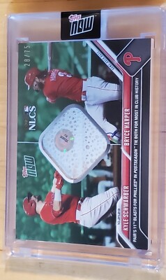 2023 Topps Now Bryce Harper & Kyle Schwarber #1030B Green /75 NLCS Base Relic SP